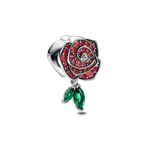 Charm Rosa Scintillante RossaArgento Sterling 925