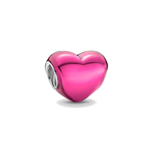 Charm Pandora Cuore Metallico Rosa