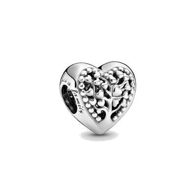 Charm Pandora a cuore Albero della Famiglia