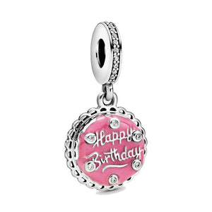 Charm Pandora pendente Torta di compleanno rosa