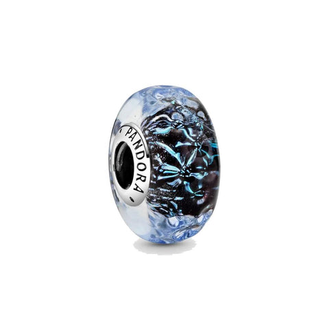 Charm Pandora Oceano in vetro di Murano blu scuro