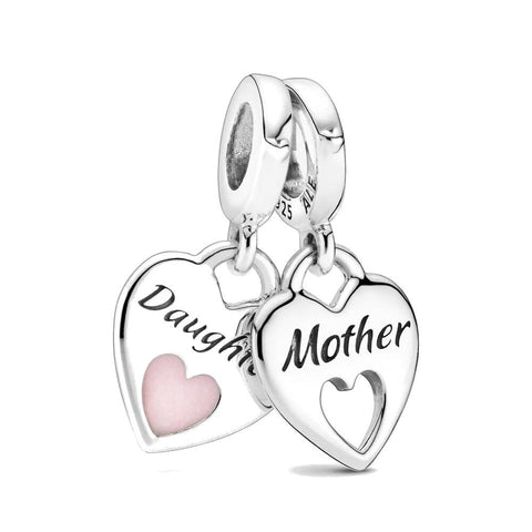 Charm Pandora pendente con doppio cuore