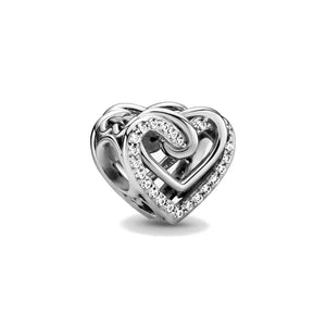 Charm Pandora Cuori intrecciati scintillante