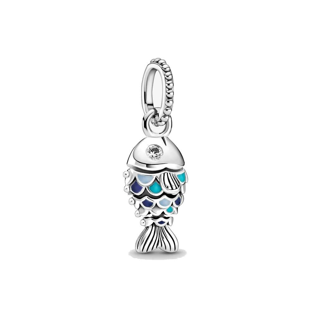 Charm Pandora pendente Pesce con squame blu