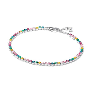 Bracciale Tennis Multicolore (Misura 18 cm)