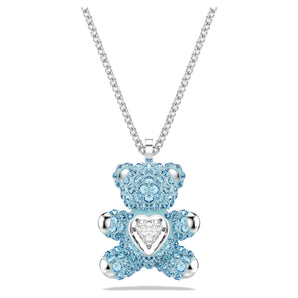 Pendente Swarovski Teddy Orso, Blu, Placcato rodio
