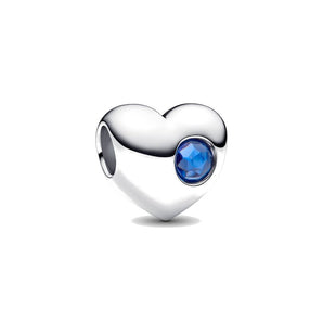 Charm Cuore con Pietra Blu Settembre da Incidere
Argento Sterling 925