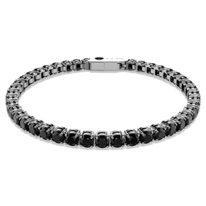 Bracciale Swarovski Tennis Matrix Taglio Round, Nero, Placcato rutenio (Misura M)