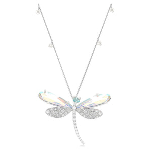 Pendente e spilla Ariana Grande x Swarovski Crystal Pearl, Taglio misto, Libellula, Bianchi, Placcato rodio