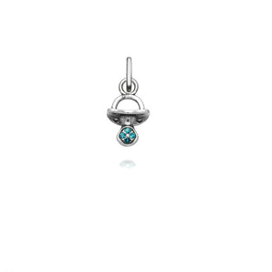 Mini charm ciuccio cristal azzurro