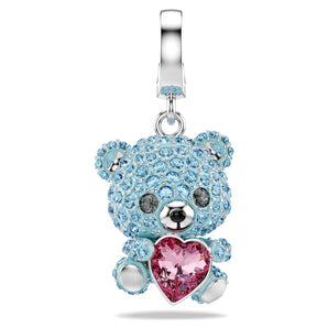Charm Idyllia Taglio misto, Orsetto, Blu, Placcato rodio