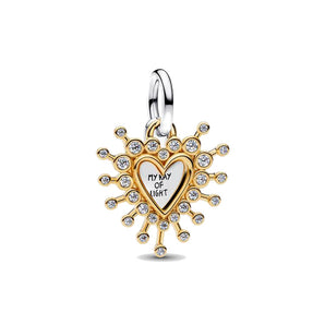 Charm pendente Cuore Luminoso doppio
