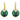 Orecchini Swarovski pendenti Bella V Taglio Round, Verdi, Placcato color oro