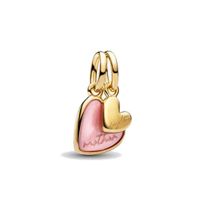 Charm Pendente Unione di Cuori Mamma e Figlia divisibile