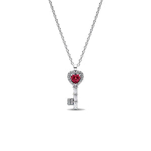 Collana Chiave con Cuore Rosso
Argento Sterling 925