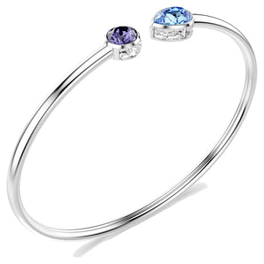 Bracciale rigido Chroma Taglio misto, Multicolore, Placcato rodio