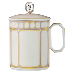 Mug con coperchio Signum Porcellana, Beige