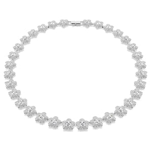 Collana Ariana Grande x Swarovski Taglio Round, Fiore, Bianca, Placcato rodio
