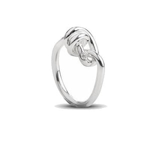 Anello Nodi d'Amore in Argento 925 e un Diamante Bianco 0.014 ct