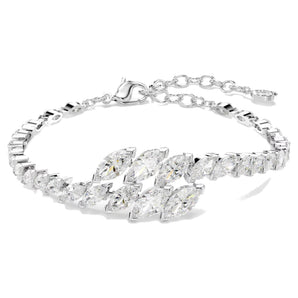 Braccialetto Mesmera Taglio Marquise, Bianco, Placcato rodio