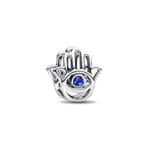 Charm Openwork Mano di Fatima Pietra Blu