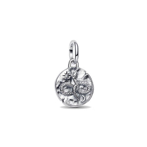 Charm Medallion Talisman Serpente "Memento Vivere"