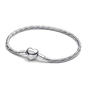 Bracciale maglia snake sfaccettata con chiusura a cuore (Misura 21 Cm)
