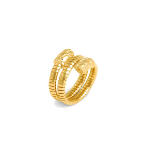 Anello  Giovanni Raspini tubogas croco doppio dorato