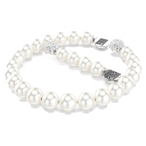 Braccialetto Matrix Crystal Pearl, Bianco, Placcato rodio