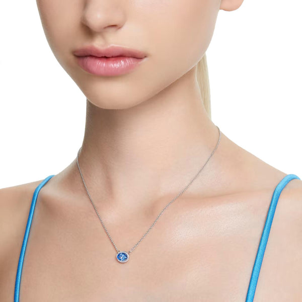 Collana Swarovski Constella Taglio Oval, Blu, Placcato rodio