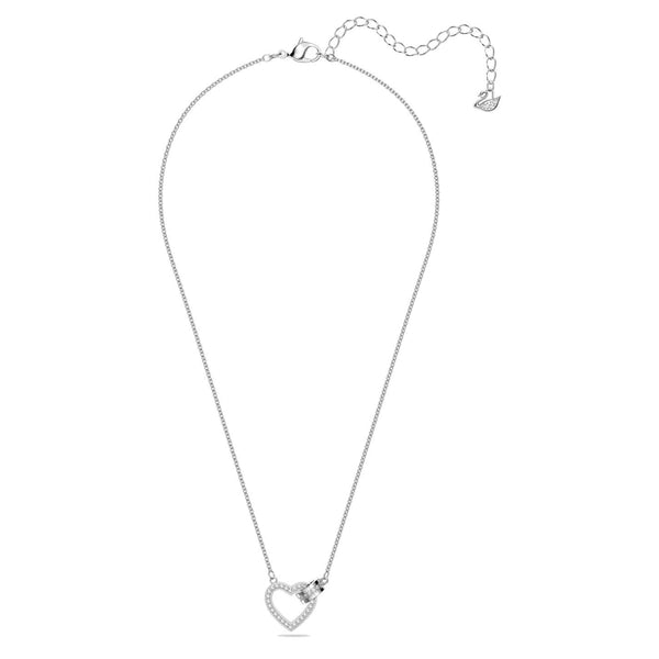 Collana Swarovski Lovely Cuore, Bianco, Placcato rodio