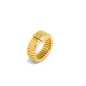 Anello Giovanni Raspini tubogas croco dorato