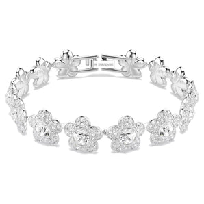 Braccialetto Ariana Grande x Swarovski Taglio Round, Fiore, Bianco, Placcato rodio