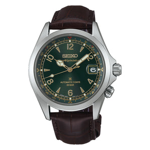 Orologio Seiko Alpinist cinturino pelle quadrante verde