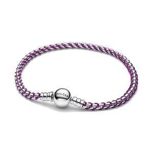 Bracciale Intreccio Tessuto Viola (Misura 20)