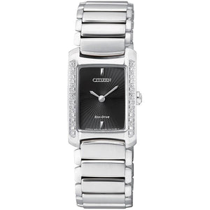 Citizen Donna Rettangolare Eco Drive Cassa con Diamanti