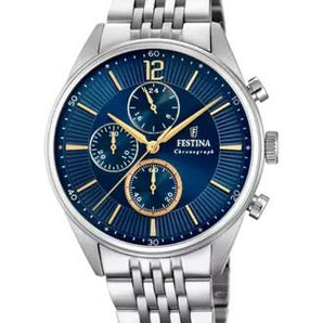 Orologio da uomo Festina della linea timeless quadrante blu bracciale acciaio