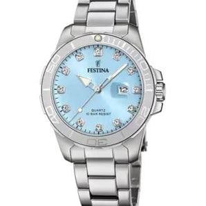 Orologio festina da donna quadrante azzurro con bracciale acciaio