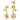 Orecchini Swarovski Idyllia Set (3), Taglio misto, Fiore, Multicolore, Placcato color oro