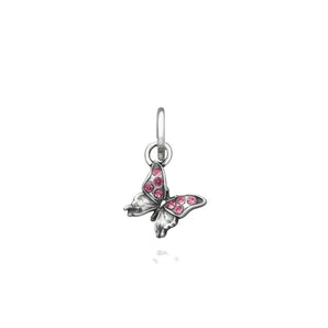 Mini charm farfalla cristal rosa