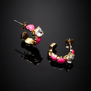 Orecchini Chiara Ferragni brand cuoricino pink small