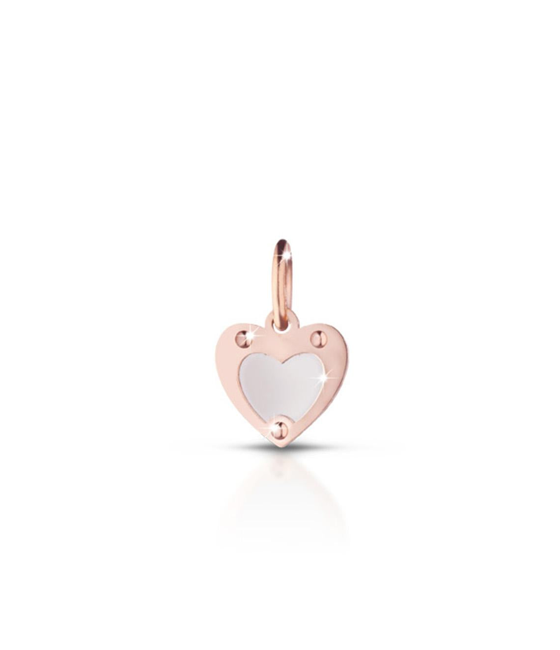 Cuore in oro rosa e argento