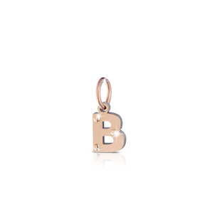 Lettera B in oro rosa e argento