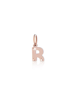 Lettera R in oro rosa e argento