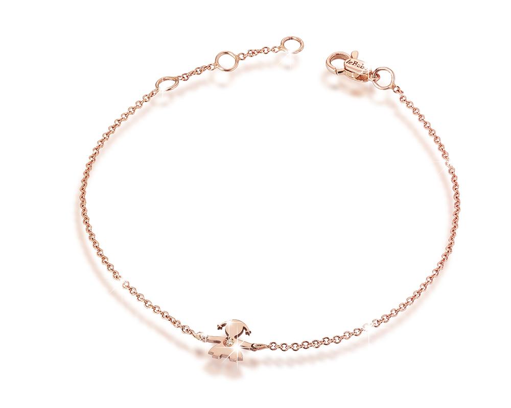 Bracciale femminuccia oro rosa
con diamante