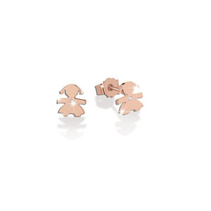 Mono orecchino
femminuccia oro rosa
con diamante