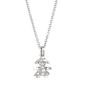 Pendente femminuccia oro bianco
con pavé di diamanti