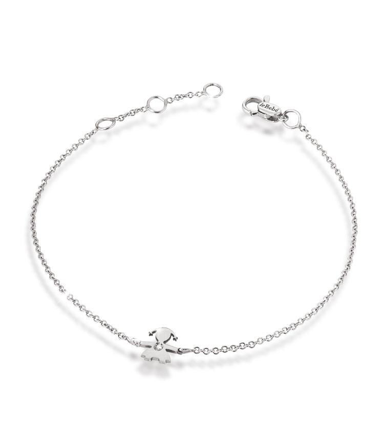 Bracciale femminuccia oro bianco
con diamante