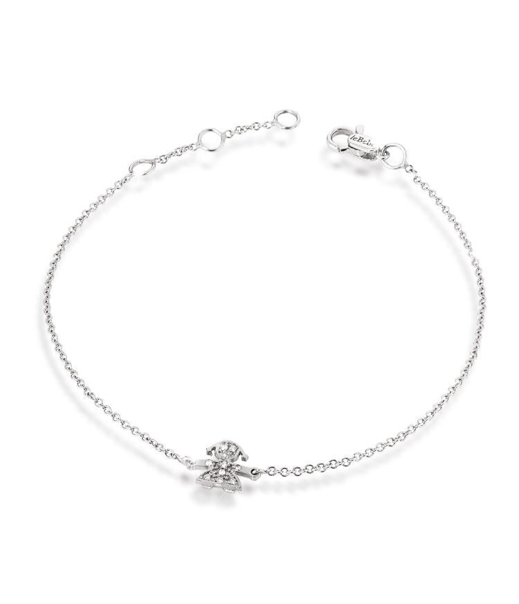 Bracciale femminuccia oro bianco
con pavé di diamanti