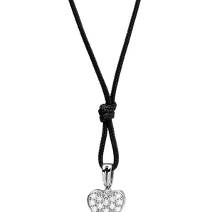 Le Bebé I Pavé Micro Ciondolo Cuore Oro Bianco e Diamanti